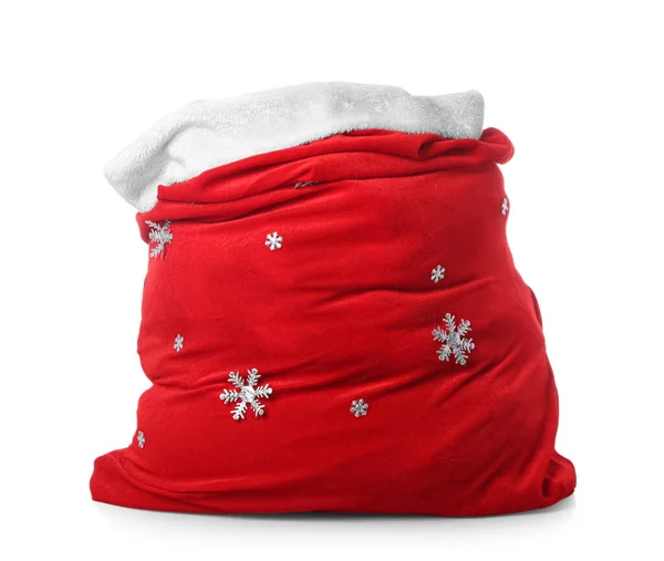 Μεγάλη Τσάντα Santa Claus Απομονωμένη Λευκό Φόντο — Φωτογραφία Αρχείου