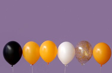 Cadılar Bayramı balonları menekşe duvarın yanında