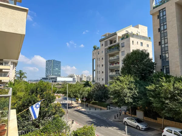 Street Buildings Israel Sunny Day Balcony View — Stock Photo, Image