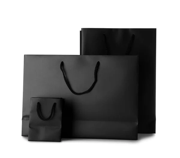 Winkeltassen Witte Achtergrond Zwarte Vrijdag Verkoop — Stockfoto
