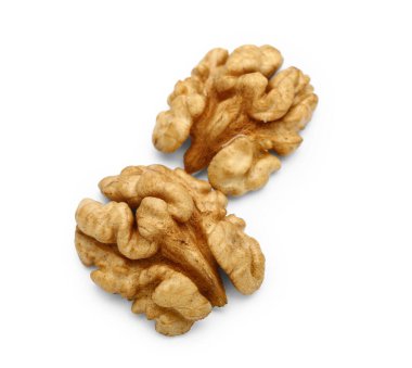 Beyaz arka plan üzerinde taze ceviz badem