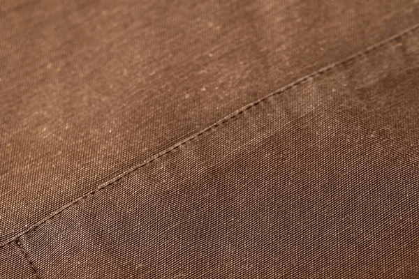 Closeup View Brown Fabric Seam Background — Stock Photo, Image