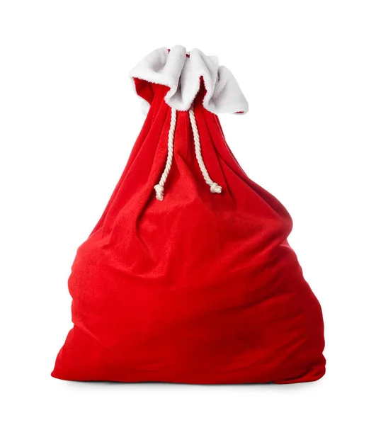 stock image Santa Claus red bag on white background