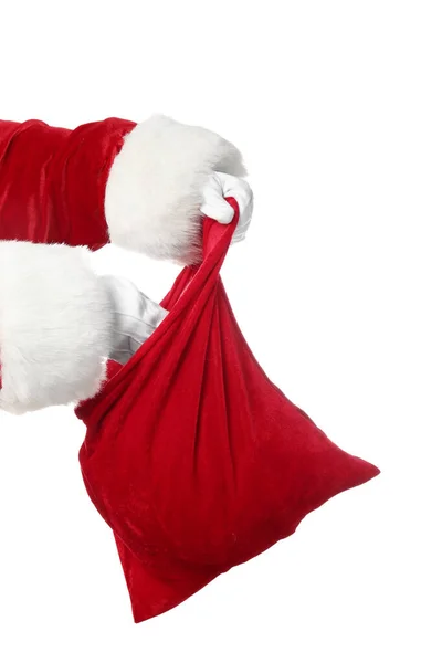 Santa Claus Red Bag Isolated White Background — Stock Photo, Image