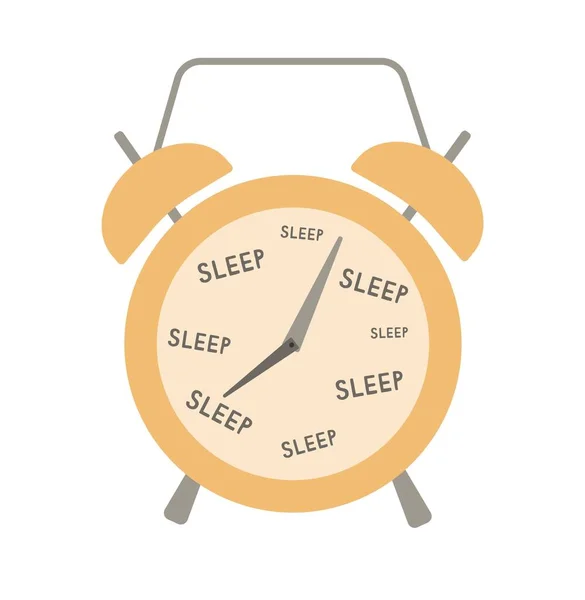 Relógio Despertador Com Palavras Sleep Fundo Branco — Vetor de Stock