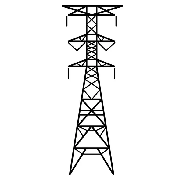 Stromübertragungsmast Auf Weißem Hintergrund — Stockvektor
