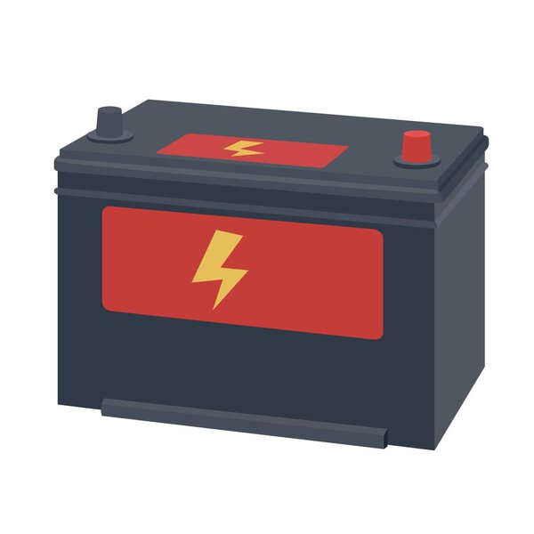 Аккумулятор автомобиля на белом фоне