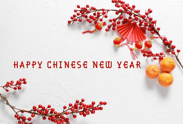 Piękna Kartka Życzeniami Chiński Nowy Rok — Zdjęcie stockowe