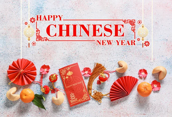 Belle Carte Voeux Pour Nouvel Chinois — Photo