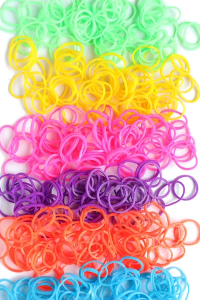 Colored Rubber Bands Hair On Table Stock Photo 553019767