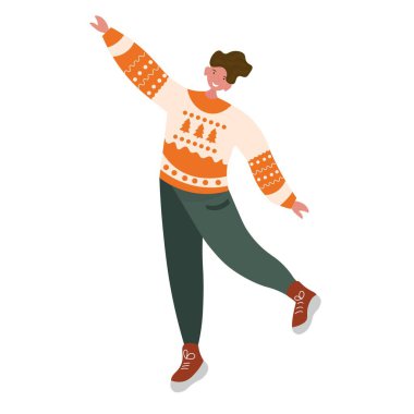 Beyaz arka planda Noel kıyafetli mutlu adam.