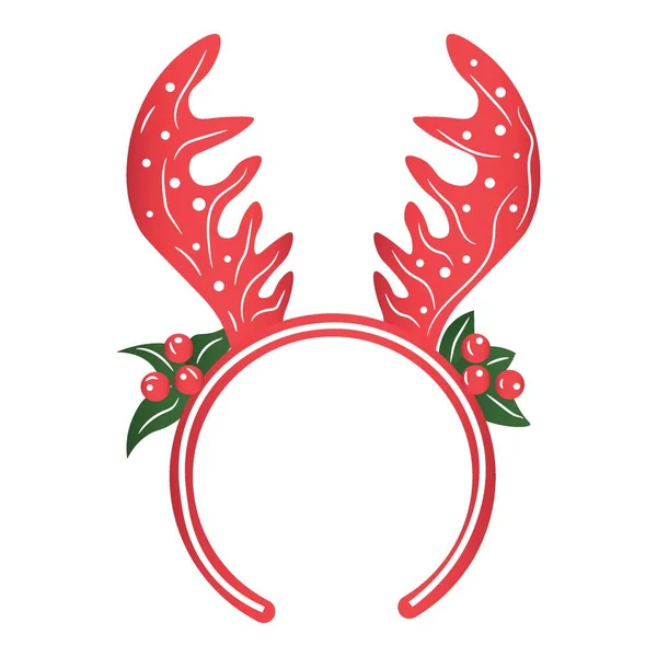 白色背景下自拍的圣诞驯鹿角面具 — 图库矢量图片