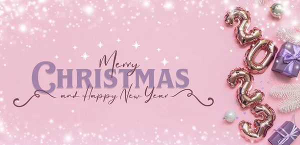 Hermosa Tarjeta Felicitación Para Navidad Año Nuevo 2023 — Foto de Stock