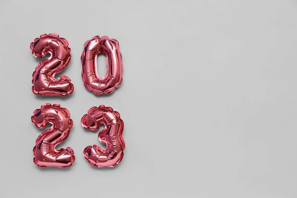 Figure 2023 Made Foil Balloons Light Background — Stock Photo, Image