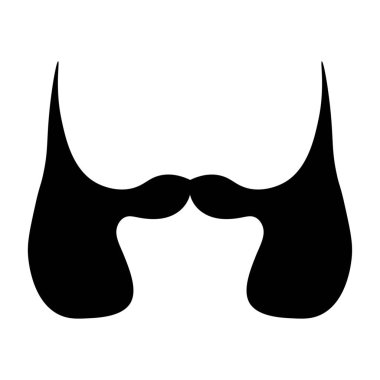 Beyaz arka planda siyah bıyık ve favoriler 