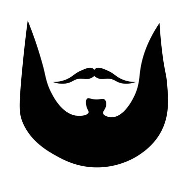 Beyaz arka planda siyah bıyık ve sakal.