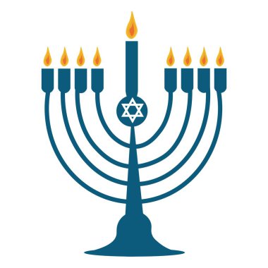 Beyaz arkaplanda Hanuka için menorah