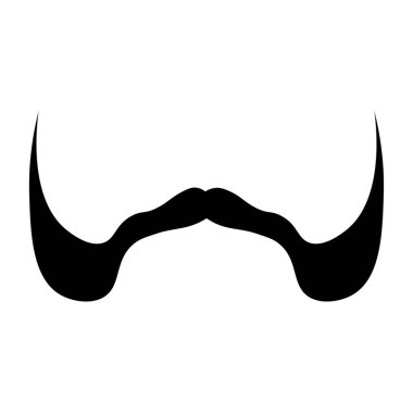 Beyaz arka planda siyah bıyık ve favoriler 