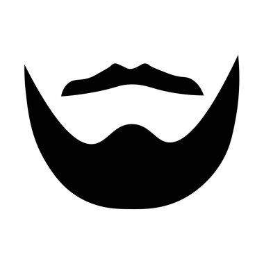 Beyaz arka planda siyah bıyık ve sakal.