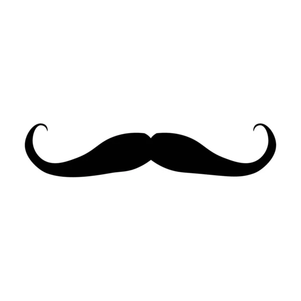 Moustache Bouclée Noire Sur Fond Blanc — Image vectorielle