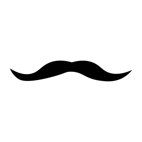 Moustache Noire Sur Fond Blanc — Image vectorielle
