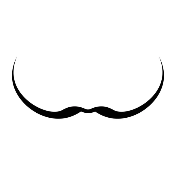 Longue Moustache Noire Sur Fond Blanc — Image vectorielle