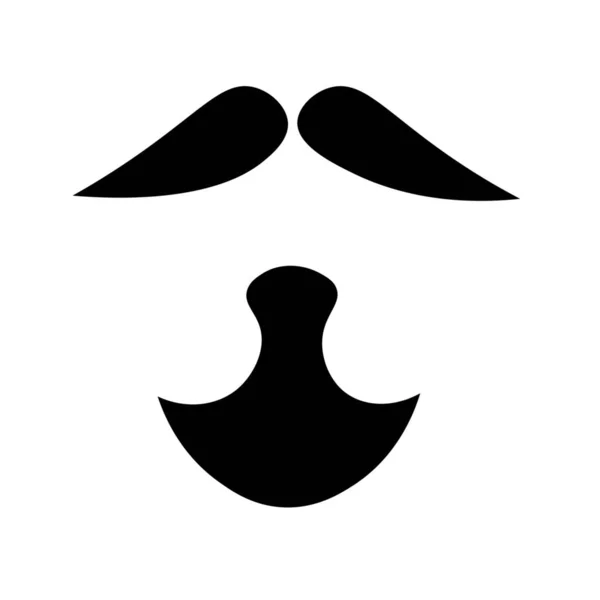 Чорні Вуса Борода Білому Тлі — стоковий вектор