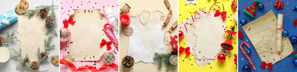 Insamling Tomma Brev Till Santa Claus Färg Bakgrund — Stockfoto
