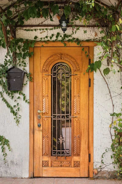 Building Ornate Door Climbing Plant — Stock Photo, Image