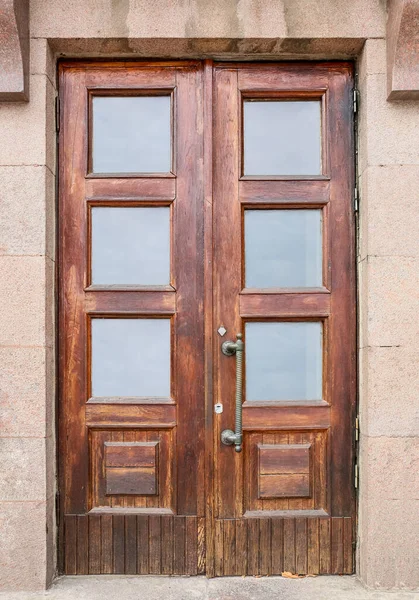 Building Retro Wooden Doors — Stock Photo, Image