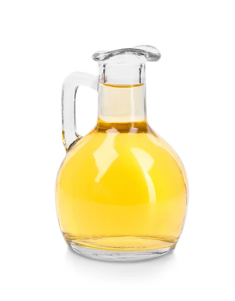 Glass Decanter Apple Cider Vinegar White Background — Stock Photo, Image