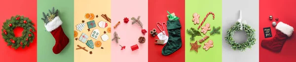 Collage Festivo Buon Natale Felice Anno Nuovo — Foto Stock