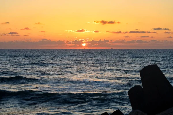Красивый Вид Море Закате — стоковое фото