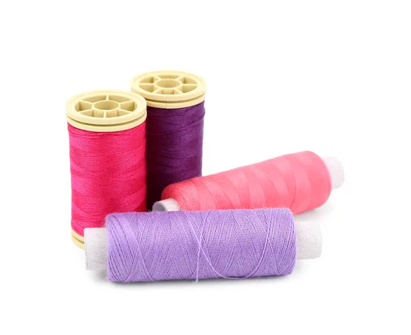 Colorful Thread Spools Isolated White Background — Stock Photo, Image