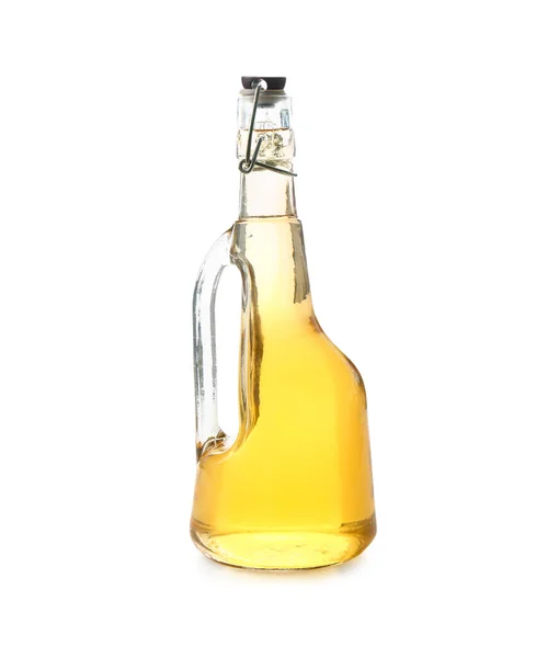 Bottle Fresh Apple Cider Vinegar White Background — Stock Photo, Image