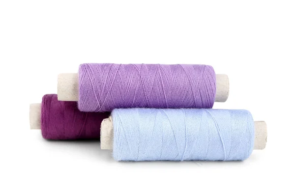 Colorful Thread Spools Isolated White Background — Stock Photo, Image