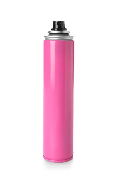 Vaaleanpunainen Pullo Hiuslakkaa Valkoisella Taustalla — kuvapankkivalokuva