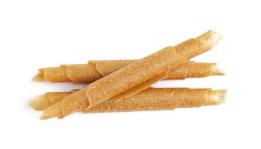 Beyaz arka planda lezzetli elma pastilleri