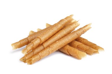 Beyaz zemin üzerinde elma pastilleri yığını