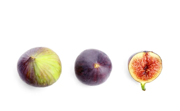 Sweet Ripe Figs Isolated White Background — Stock Photo, Image
