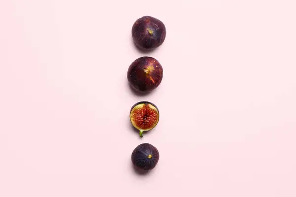 Fresh Figs Pink Background — Stock Photo, Image