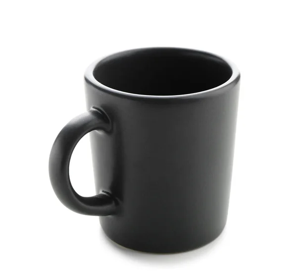 Fekete Kerámia Csésze Fehér Háttér — Stock Fotó