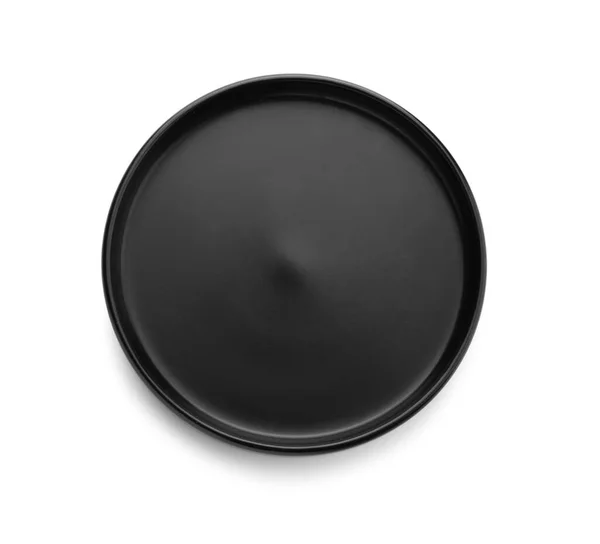 Stylish Black Plate Isolated White Background — Stock Photo, Image