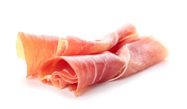 Slices Tasty Ham Isolated White Background — Stock Photo, Image