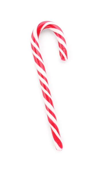 白色背景下隔离的美味糖果手杖 — 图库照片