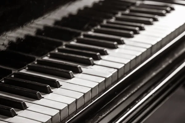 Keys Classic Grand Piano Closeup — Stock Photo, Image