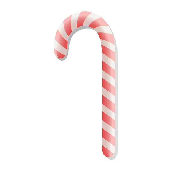 Sladké Vánoční Cukrová Třtina Bílém Pozadí — Stockový vektor