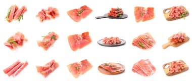 Beyazlara ayrılmış lezzetli jambon seti.