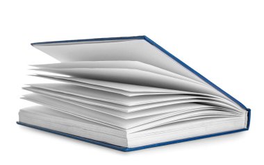 Beyaz arka plan üzerinde uçan kitap