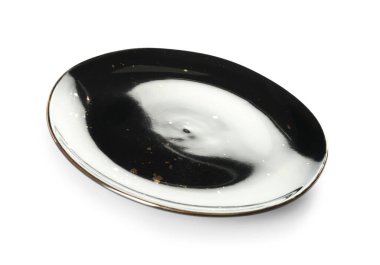 Beyaz arka plan üzerinde izole koyu plaka